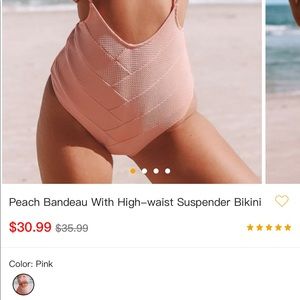 Cupshe BRAND NEW peach bandeau high waisted